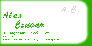 alex csuvar business card